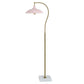 Penelope Brass Floor Lamp with Metal Shade - Pink