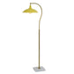 Penelope Brass Floor Lamp with Metal Shade - Yellow