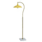 Penelope Brass Floor Lamp with Metal Shade - Yellow