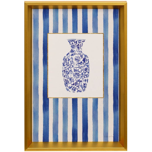 Blue Chinoiserie Vase II Framed Art Print