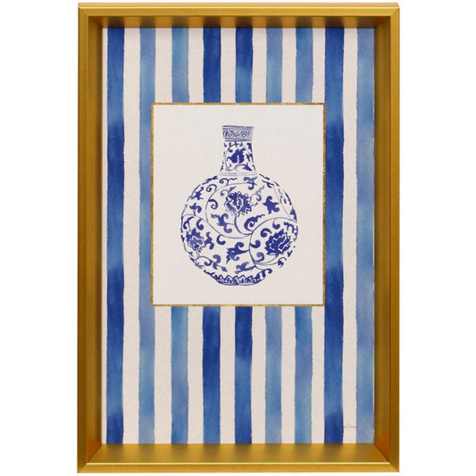 Blue Chinoiserie Vase III Framed Art Print