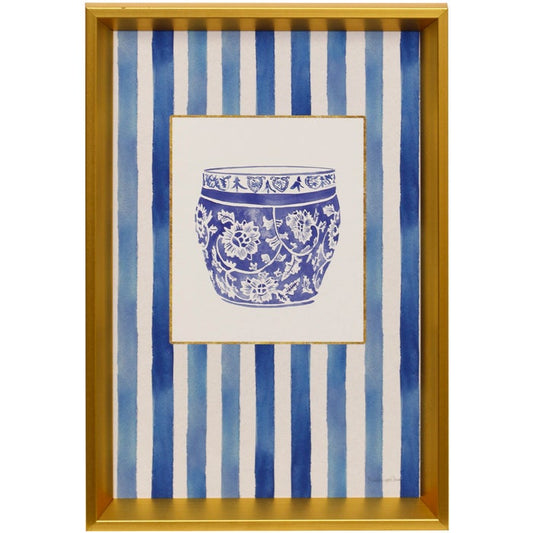 Blue Chinoiserie Vase IV Framed Art Print