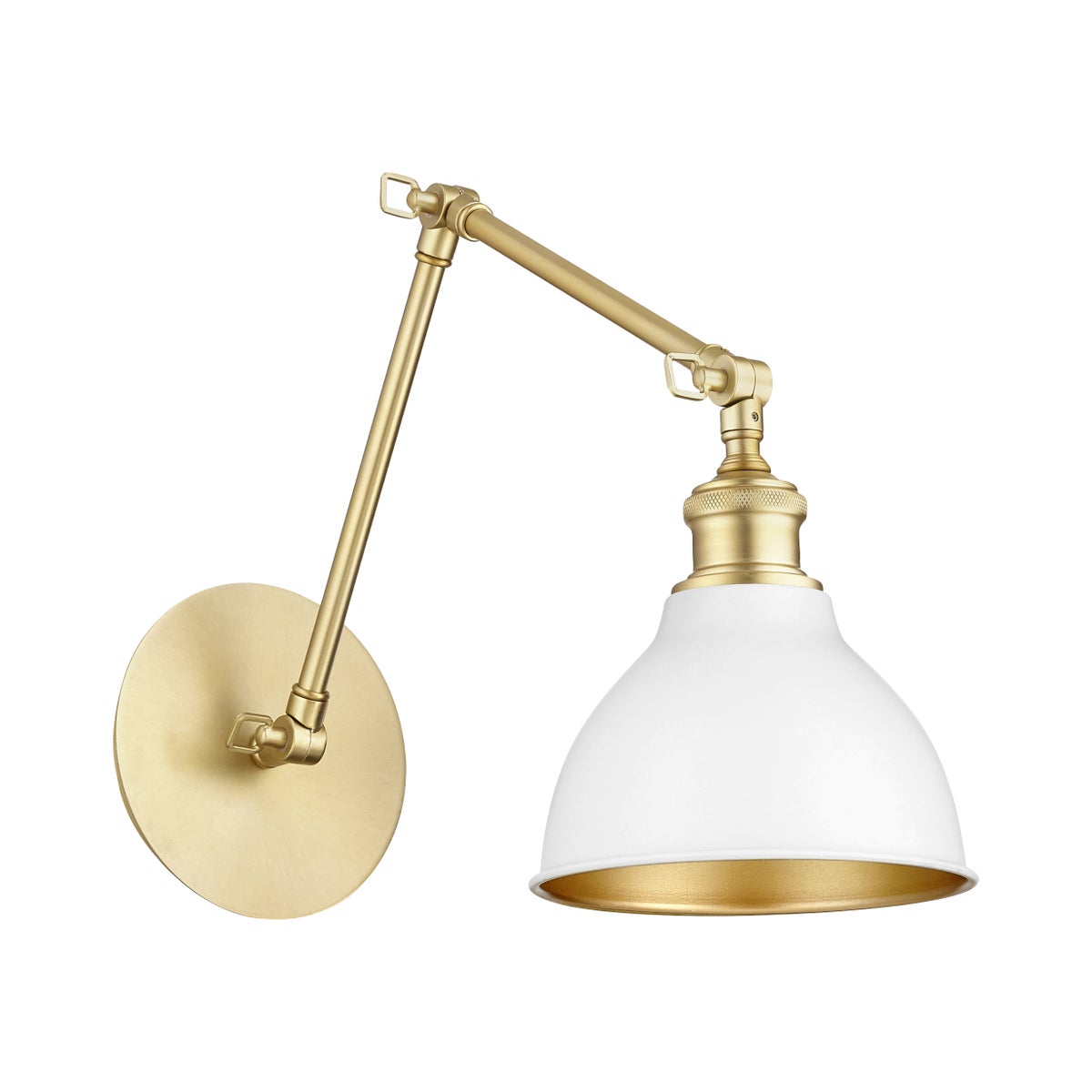 One-Light Two-Toned Studio White/Aged Brass Wall Mount Sconce