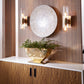 2 Light Soft Contemporary Aged Brass Wall Sconce