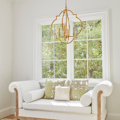 Dublin 4 Light Gold Leaf Pendant