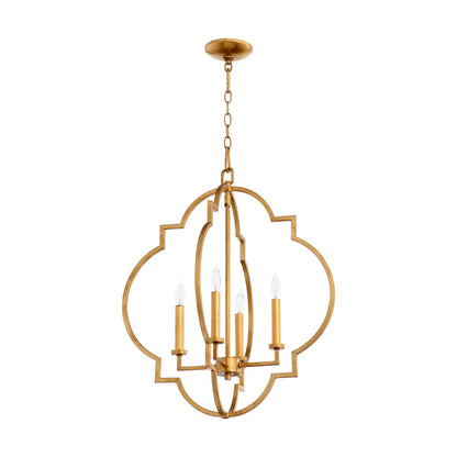 Dublin 4 Light Gold Leaf Pendant