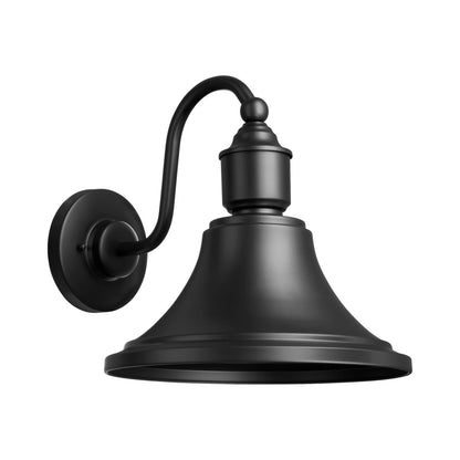 Contemporary 14" 1-Light Black Industrial Outdoor Wall Lantern