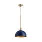 Aged Brass And Blue Transitional Pendant