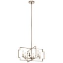 Downtown Deco 6 Light Convertible Chandelier Polished Nickel