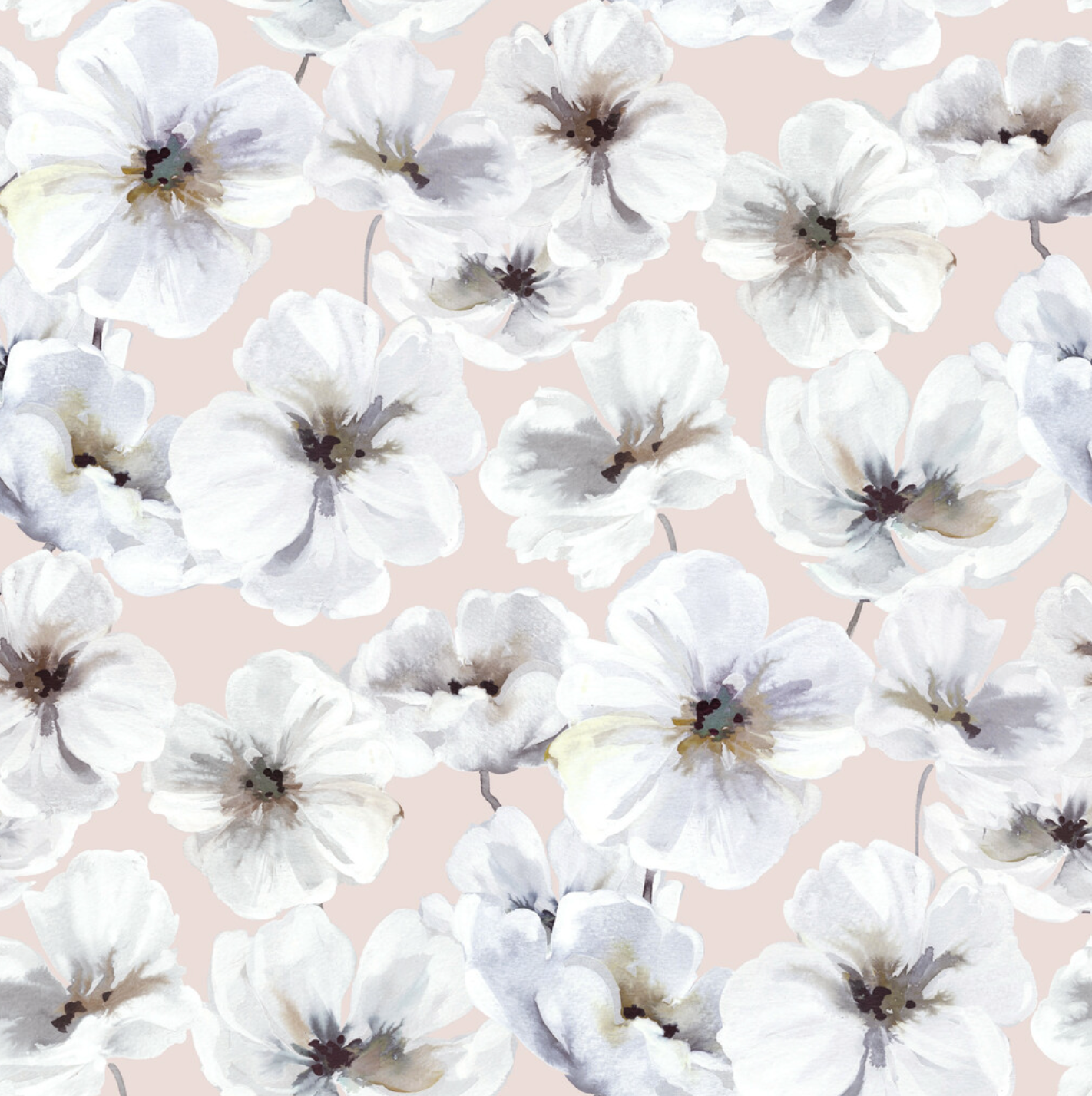 Hawthorn Blossom Wallpaper - Blush