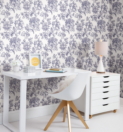 Flower Girl Wallpaper - Blue