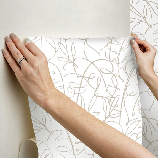 Tropical Signature Wallpaper - Taupe