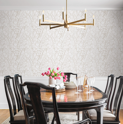 Tropical Signature Wallpaper - Taupe