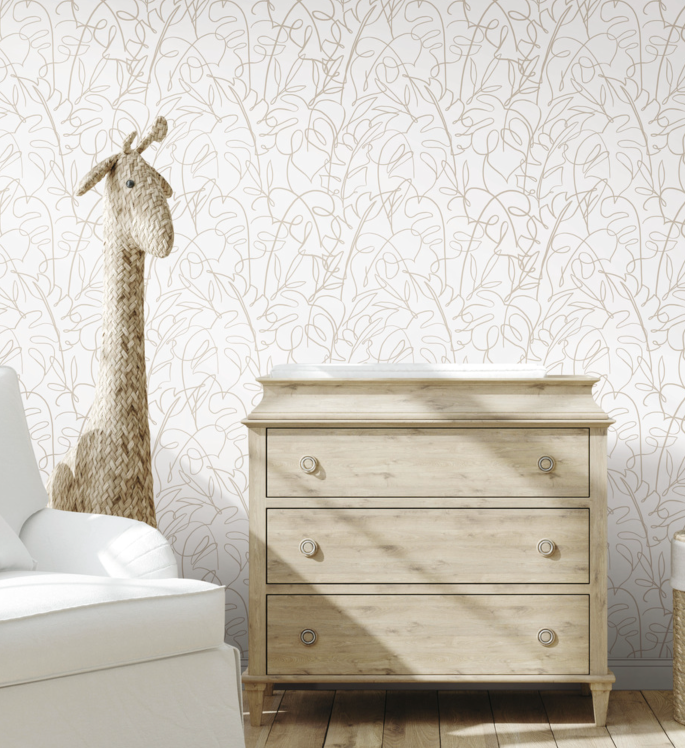 Tropical Signature Wallpaper - Taupe