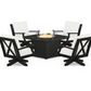 Braxton 5-Piece Deep Seating Swivel Conversation Set with Fire Pit Table