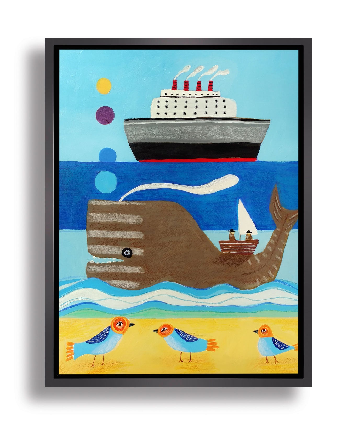 Boat And Whale by Nathaniel Mather - Art Print