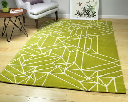 Origami Lime Green Area Rug - rug